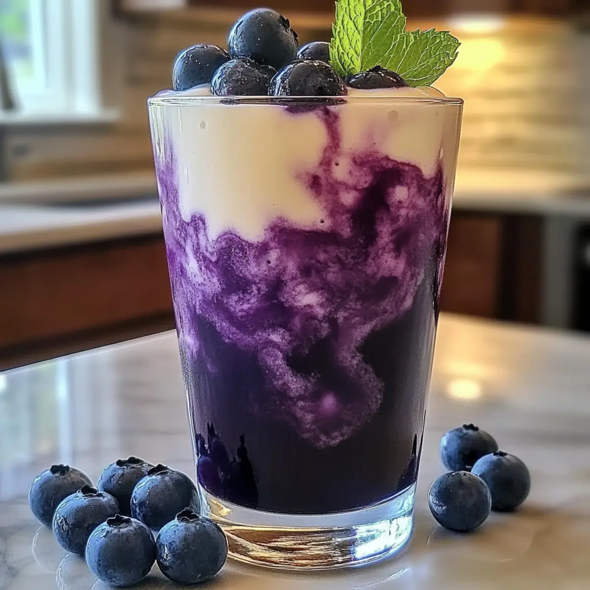 Blaubeere Italienische Limonade ganz ohne Zucker