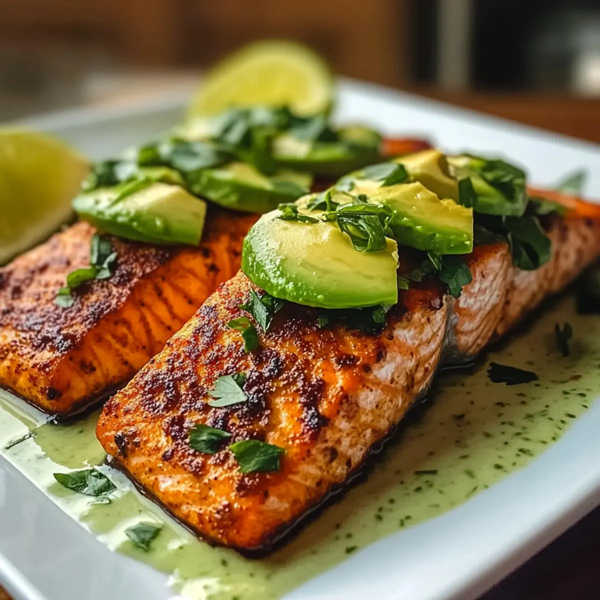 Cajun-Lachs Avocado Limette für schnelles Abendessen