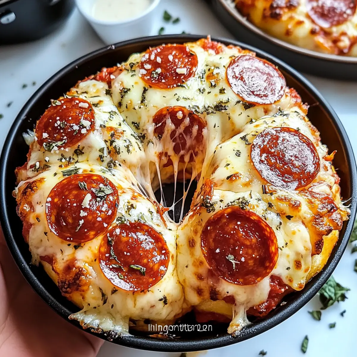 Käse-Peperoni-Pizza-Bomben für den Snack-Himmel