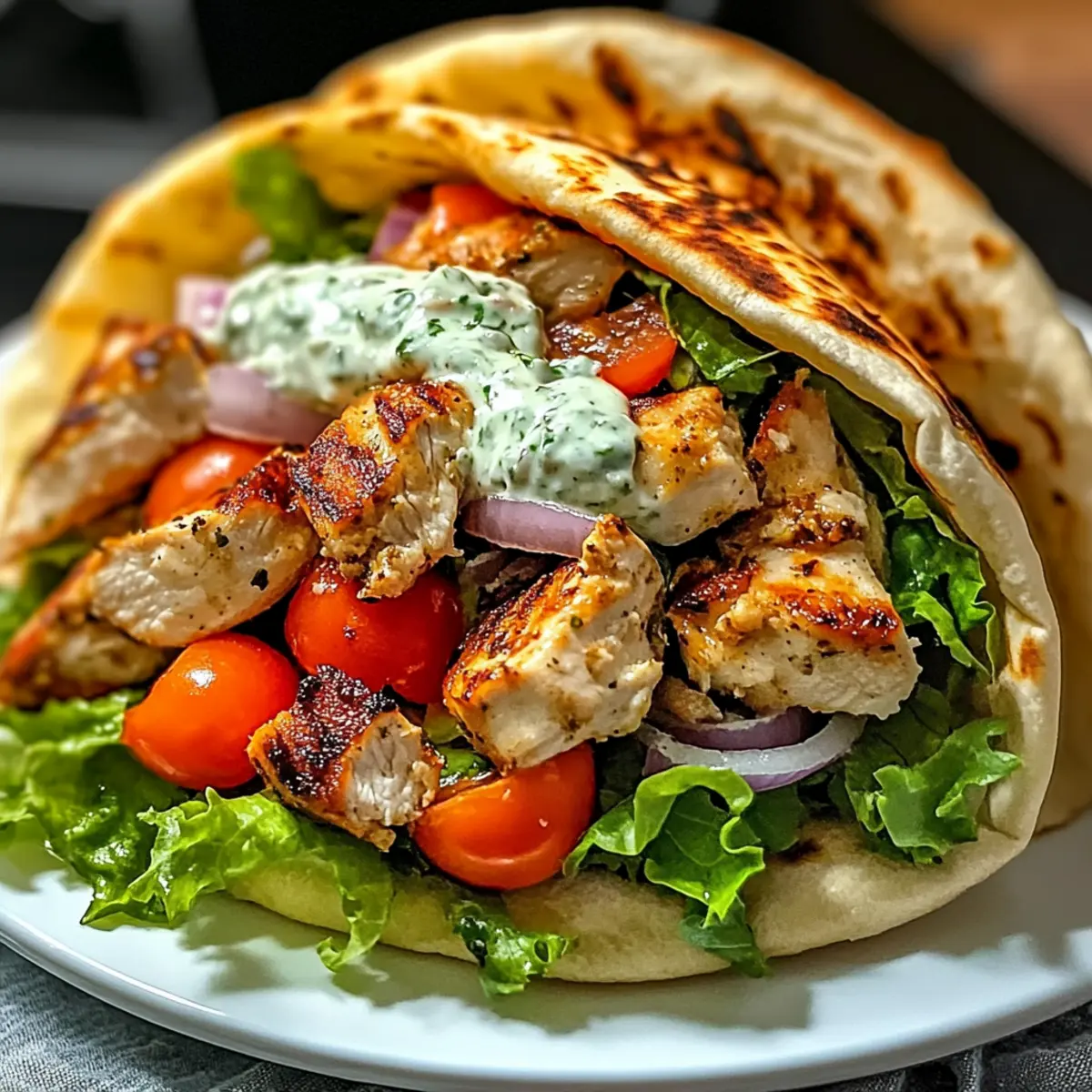 Hühnchen Gyros mit cremiger Tzatziki-Sauce