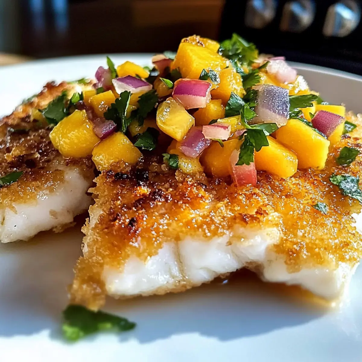 Kokosnusskrustenfisch mit Mangosalsa – Exotischer Genuss