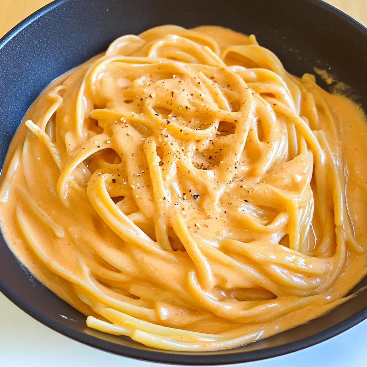 Cremige rote Paprika Alfredo Pasta für jeden Tag