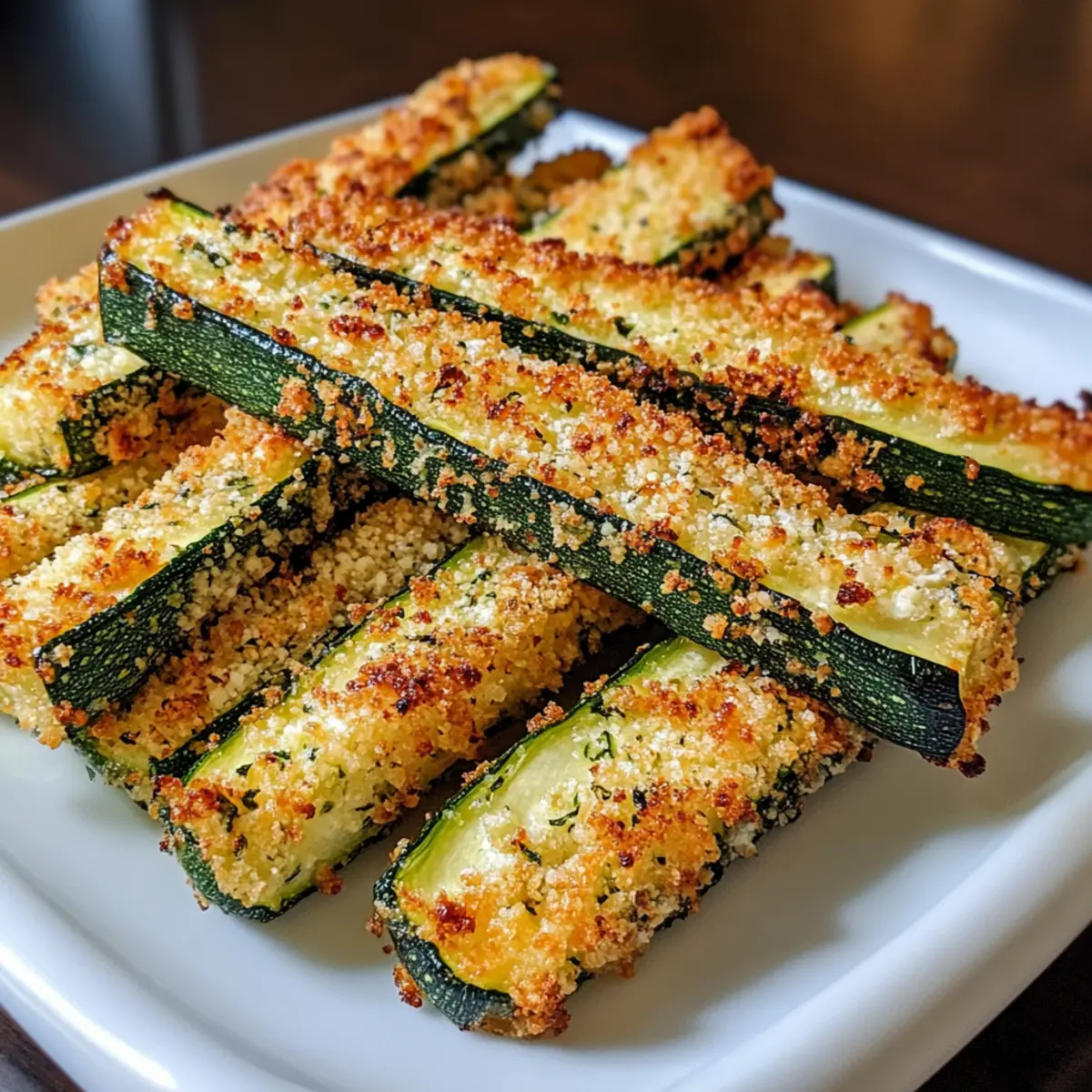 Knusprige Heißluftfritteuse Knoblauch Parmesan Zucchini Pommes