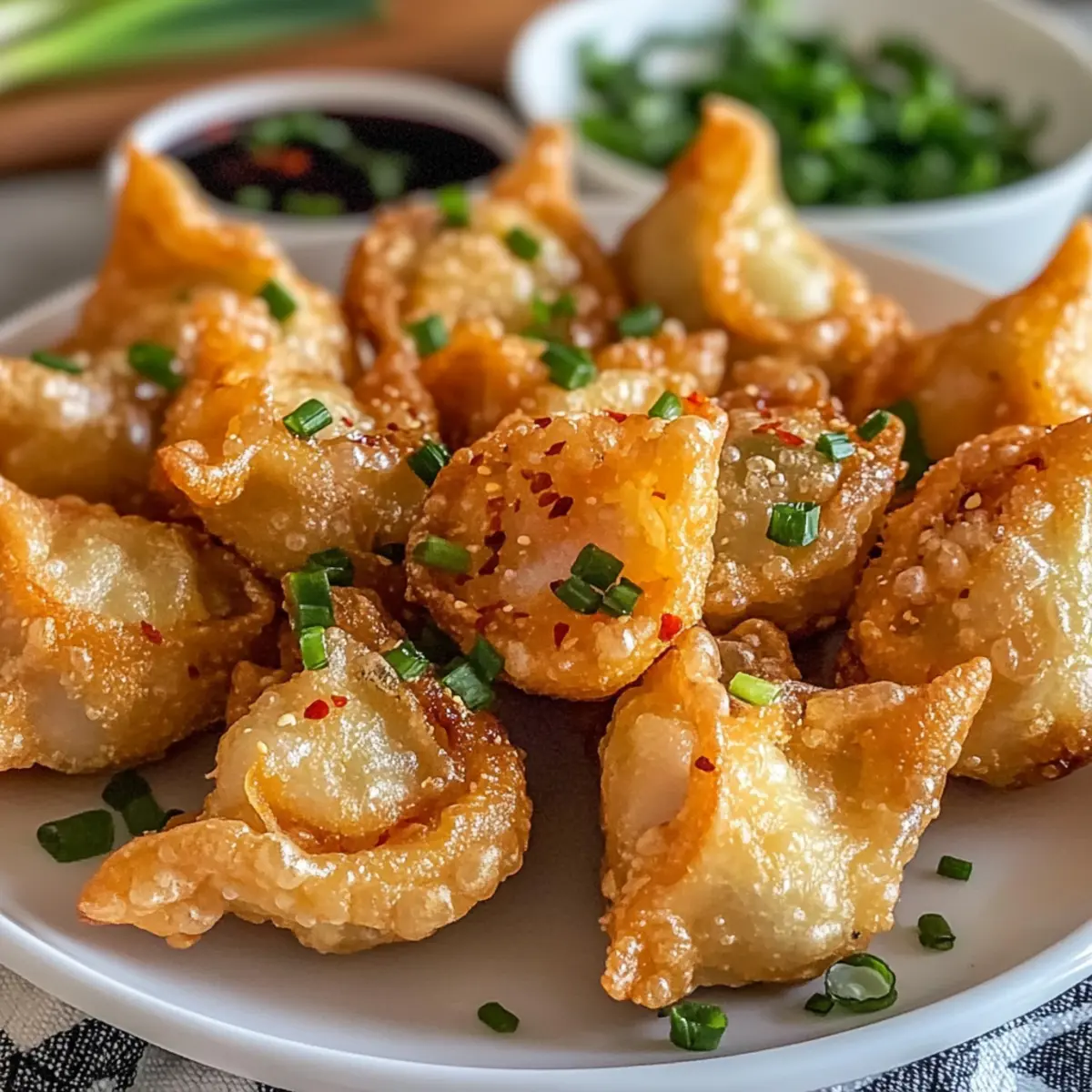 Knusprige Wontonhaube-Garnelen für jeden Anlass