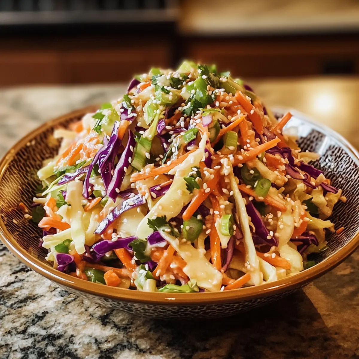 Knuspriger asiatischer Kohl-Slaw mit Sesam-Dressing