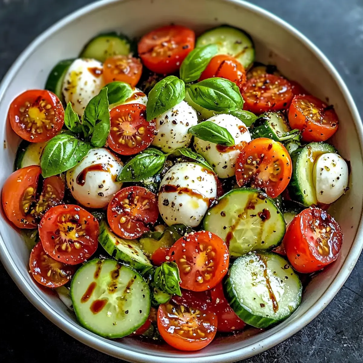 Gurken Caprese Salat für den perfekten Sommergenuss