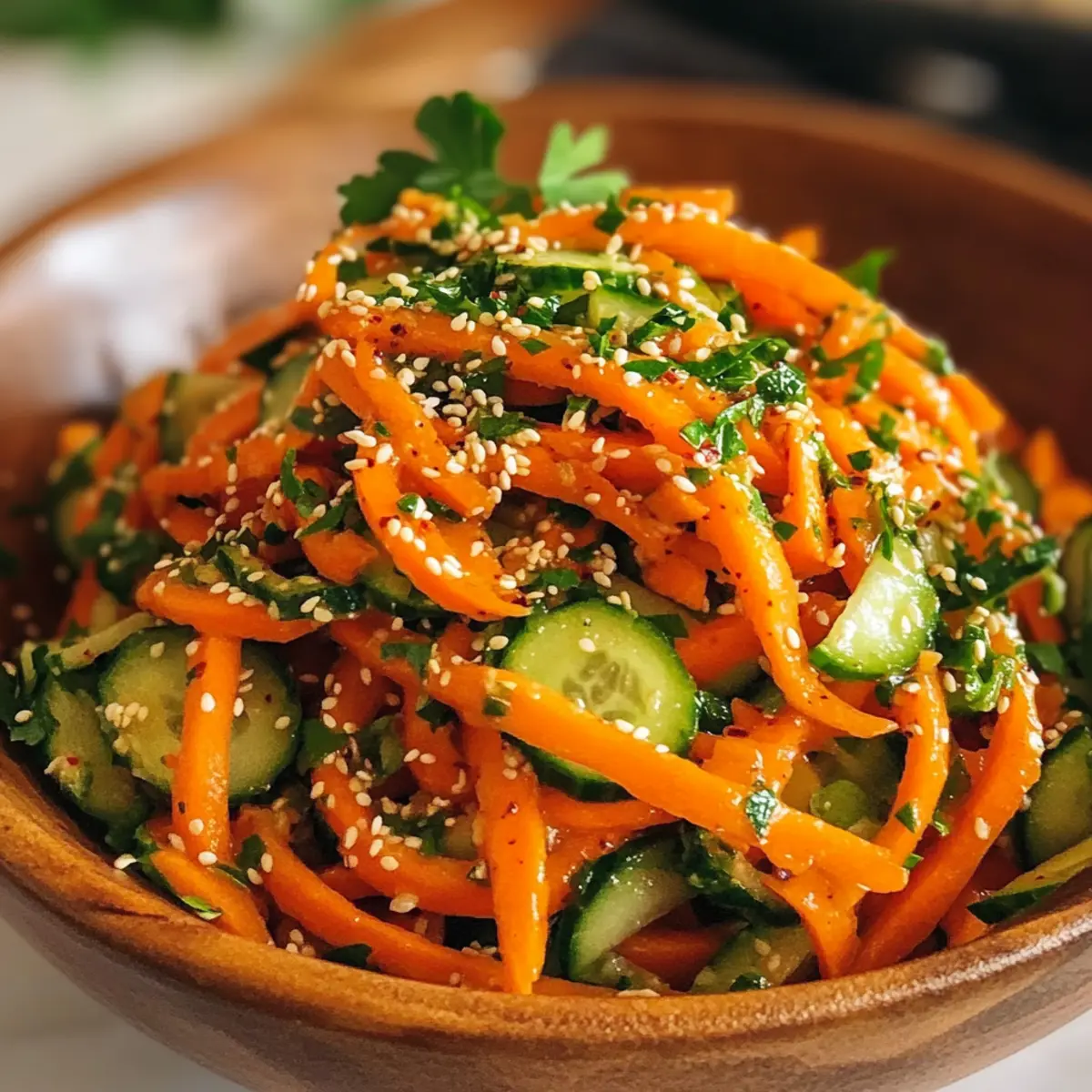 Erfrischender Gurken-Möhren-Salat mit Gochugaru