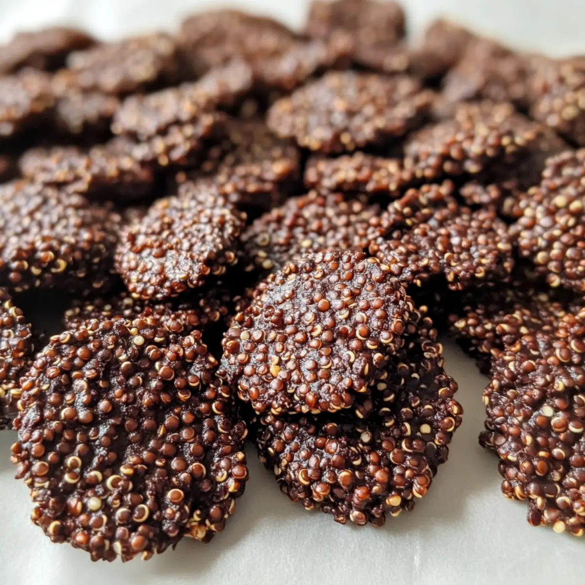 Dunkle Schokoladen-Quinoa-Crisps für gesunde Snacks
