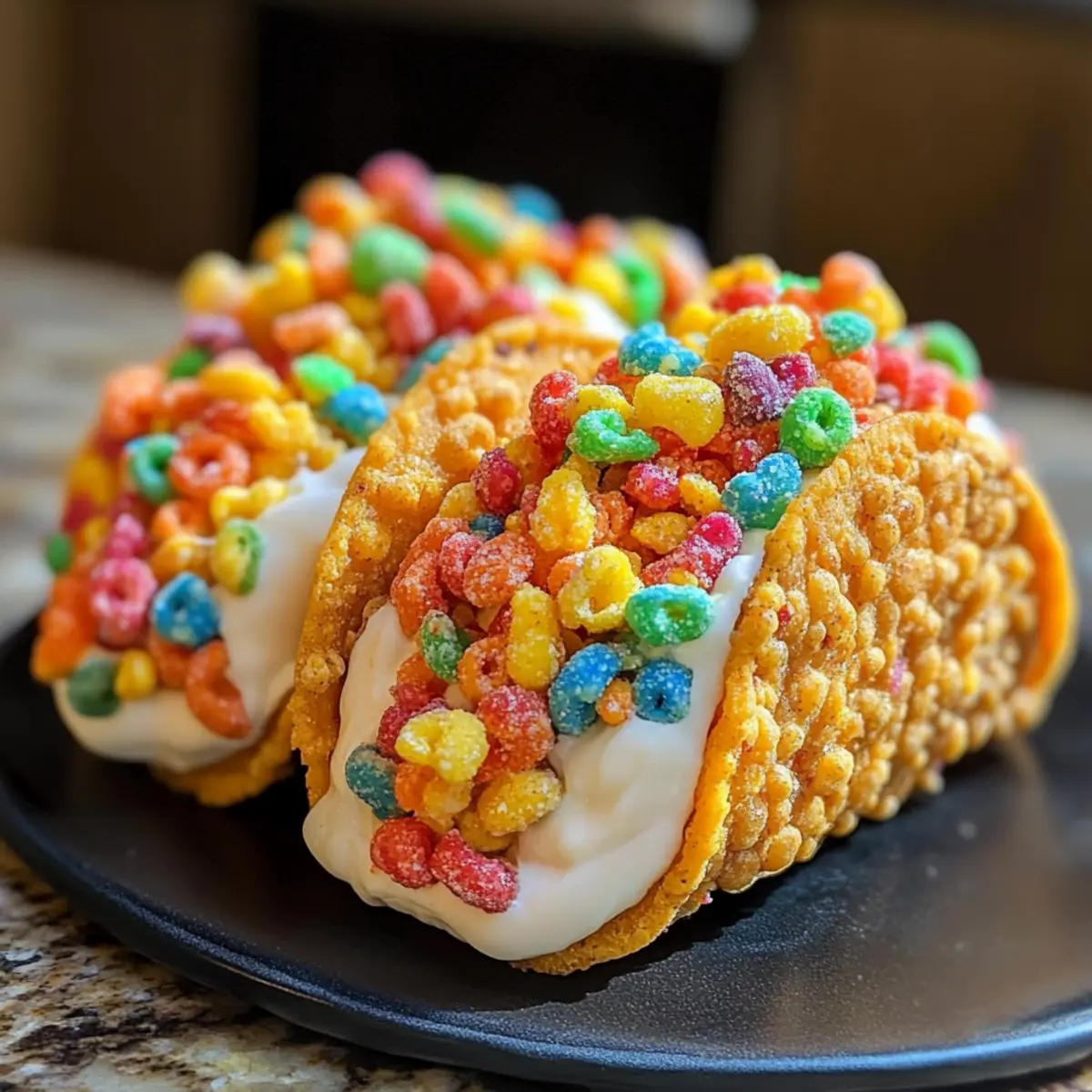 Fruchtige Pebbles Käsekuchen Tacos - Bunte Genussreise