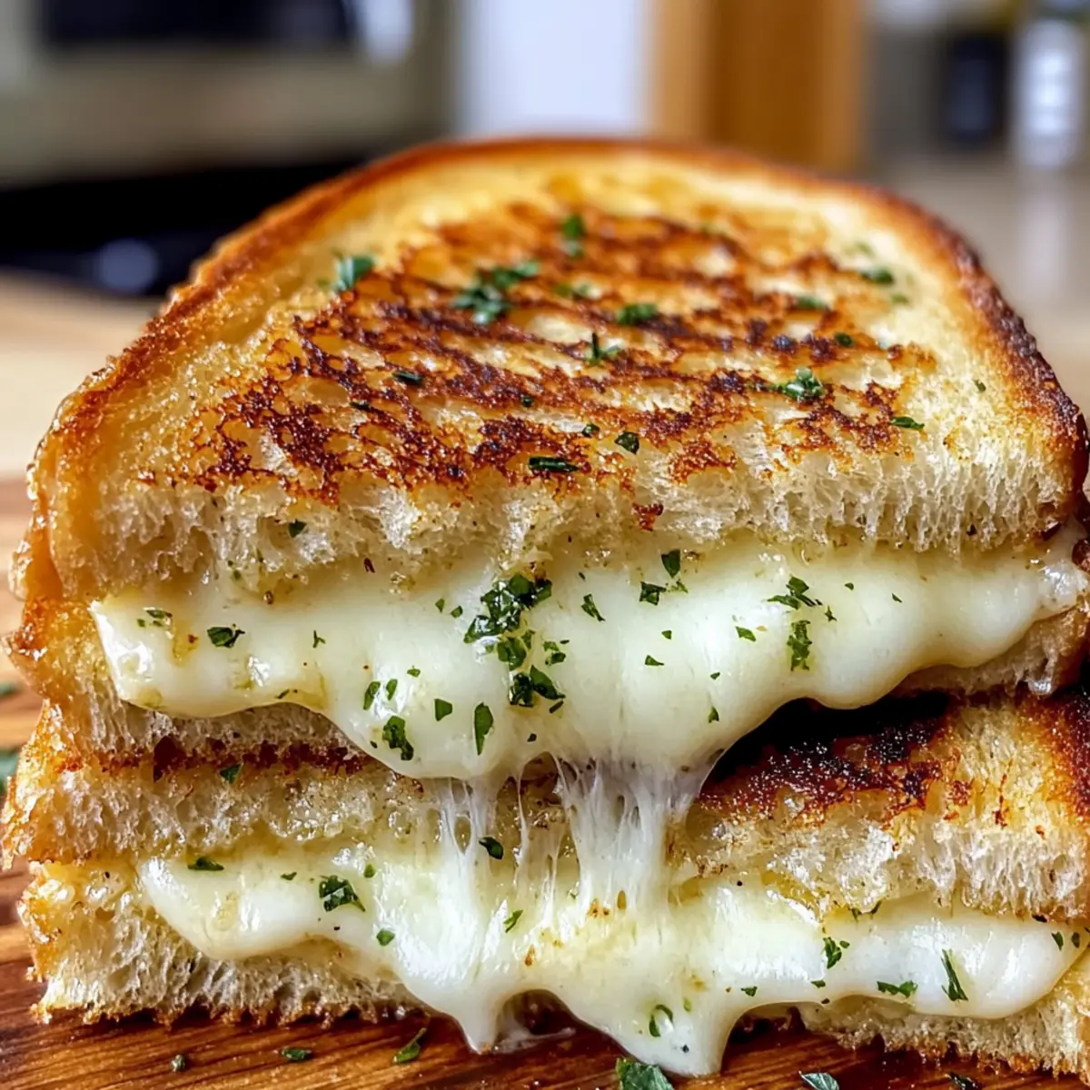 Knoblauchbrot gegrillter Käse in 15 Minuten