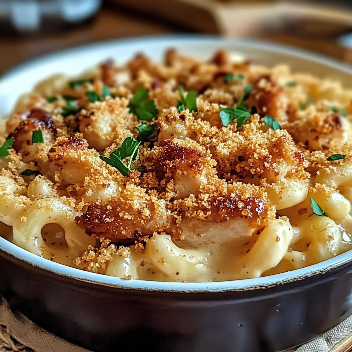 Honig Pfeffer Hähnchen Makkaroni und Käse für Familien