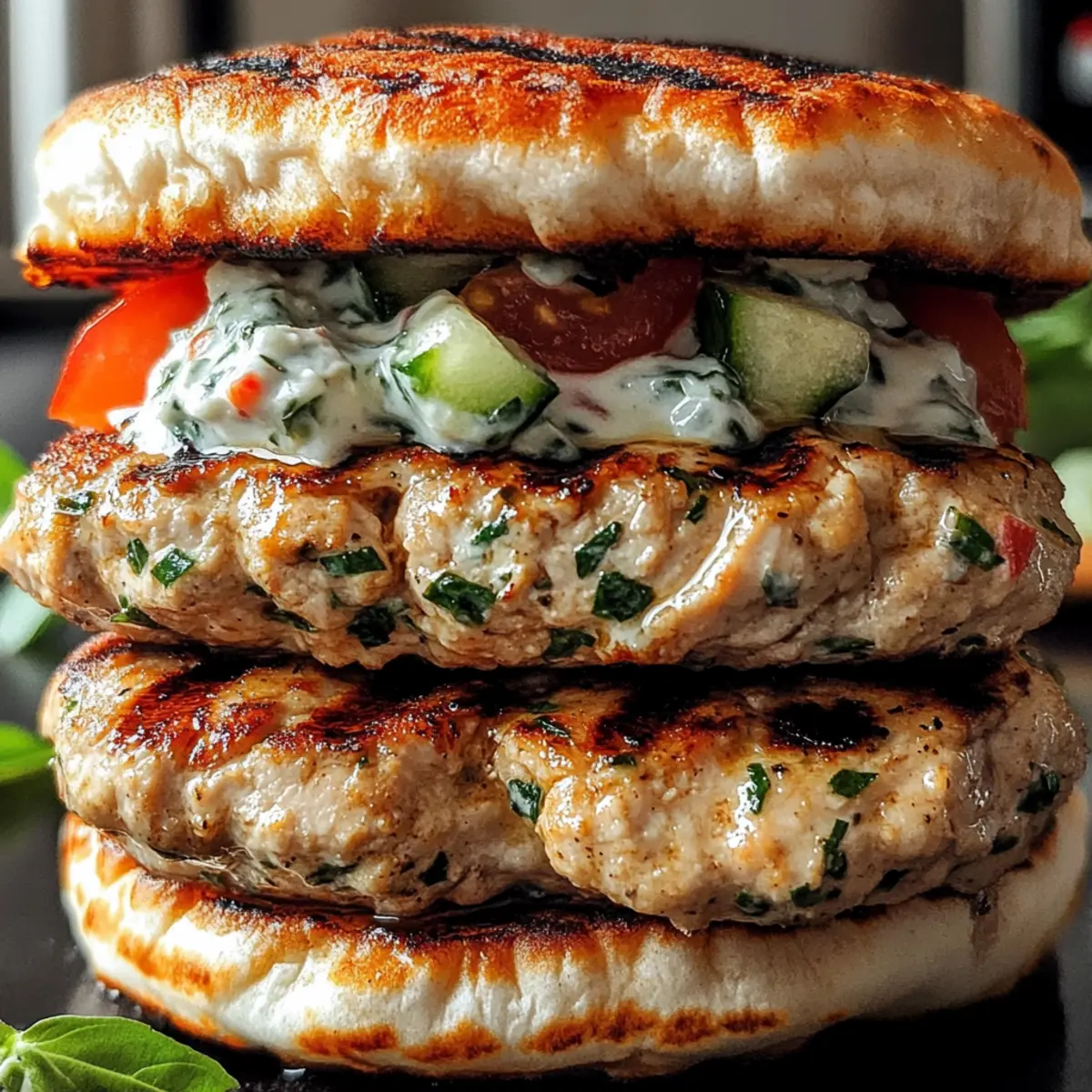 Saftige griechische Hähnchenburger mit Tzatziki-Glück