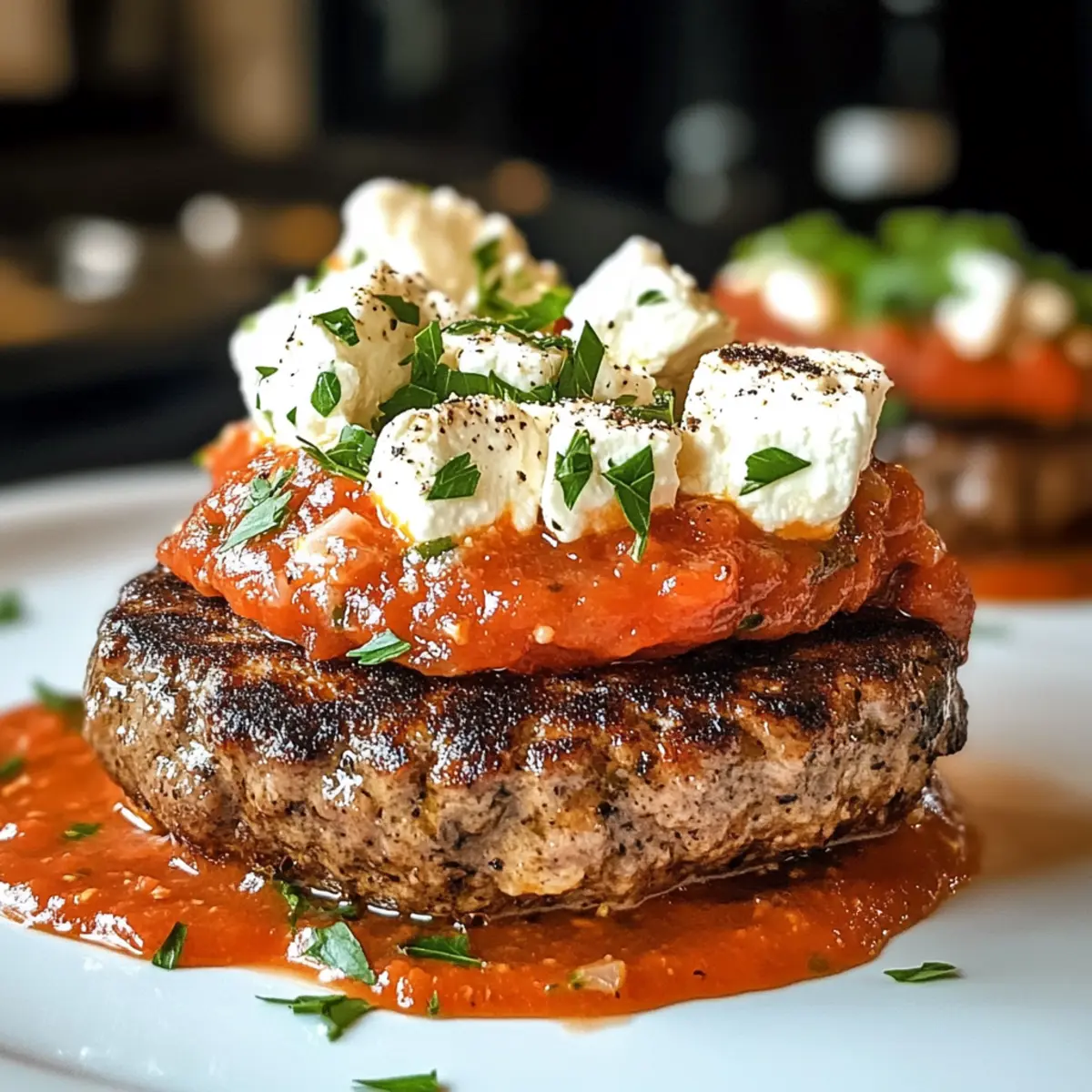 Keto Feta Burger mit Tomatencreme für Genuss ohne Reue
