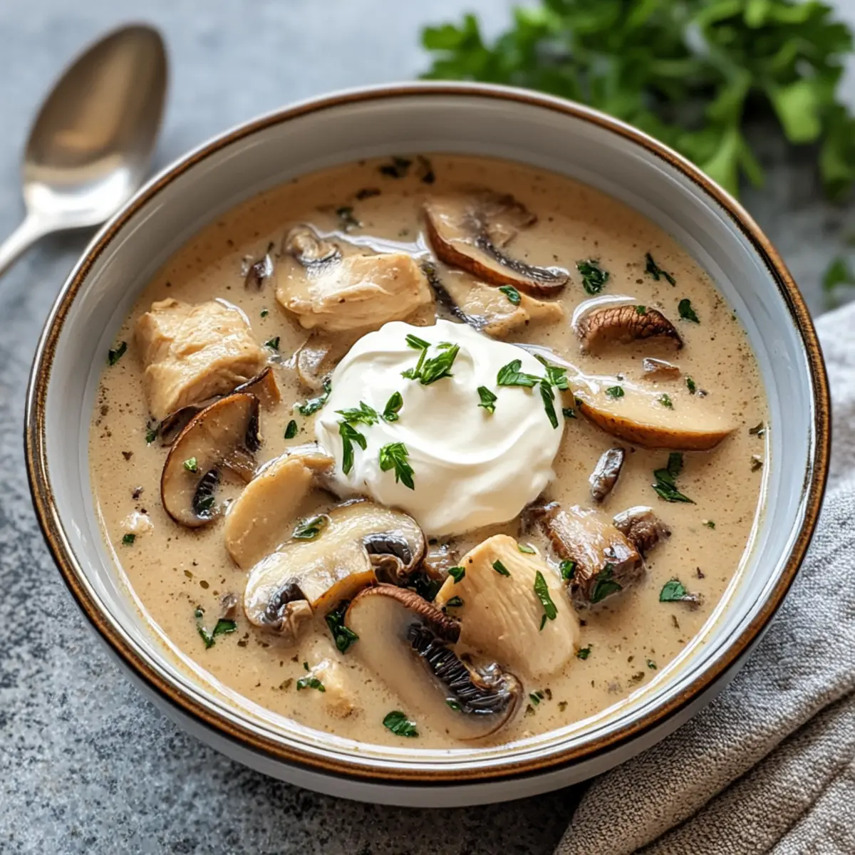 Köstliche Low Carb Hähnchen-Pilzsuppe für entspannte Abende