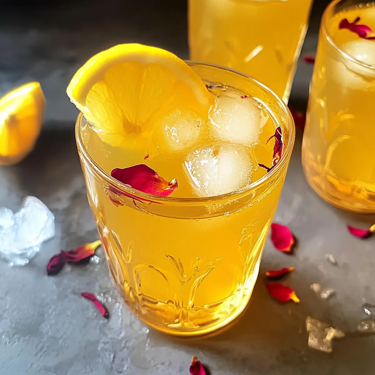 Safran und Rosenblüten-infused Limonade für den Sommer