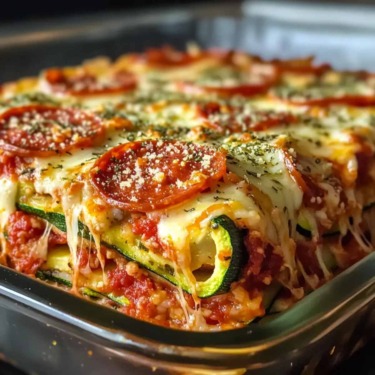Einfache Zucchini-Pizza-Auflauf-Abendessen lecker genießen