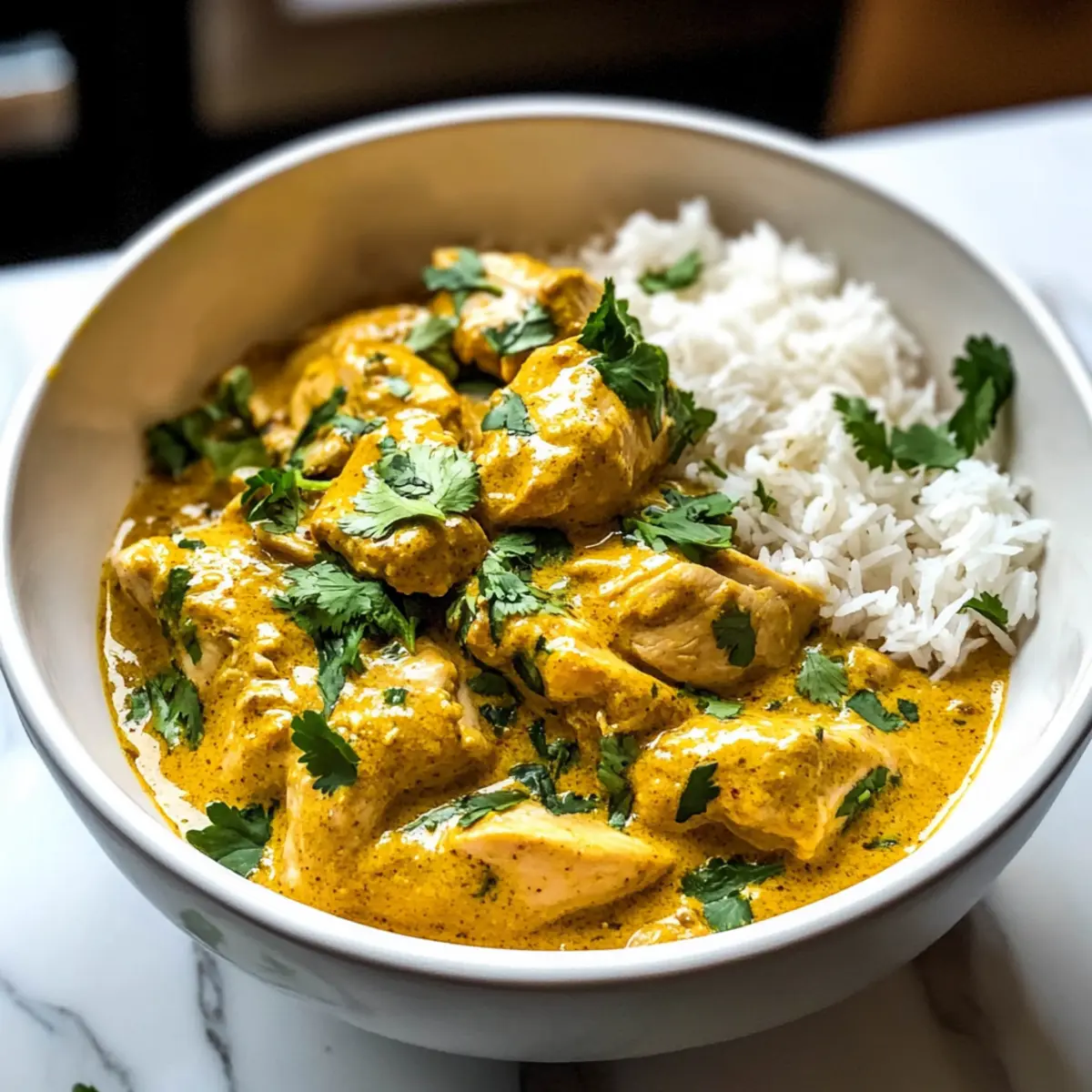 Langsamkochen Hähnchen Korma für gemütliche Abende