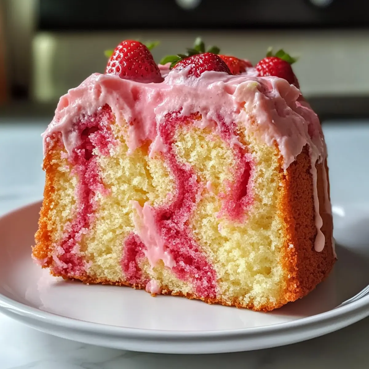 Erdbeer-Milchshake-Pfundkuchen für fröhliche Feiern