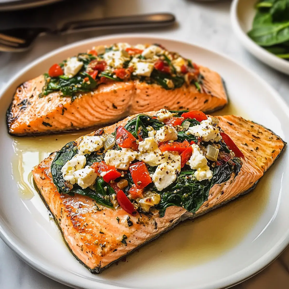 Gefüllter Lachs mit Spinat und Feta – Einfach & Lecker