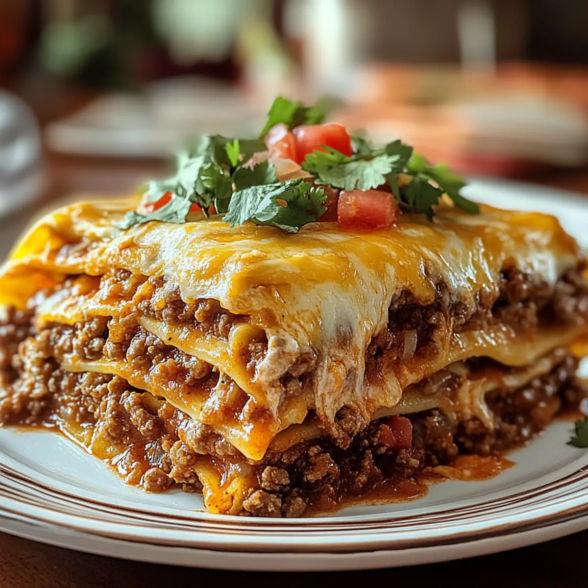 Taco Lasagne für ein schnelles Dinnervergnügen