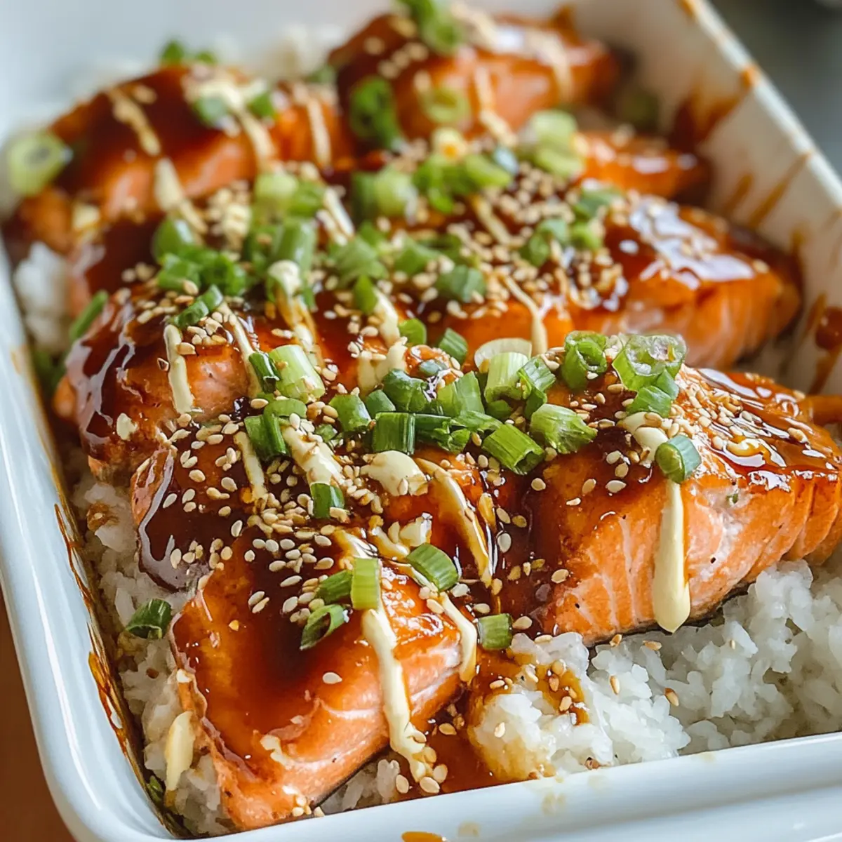 Teriyaki Lachs Sushi Auflauf ganz einfach zubereiten