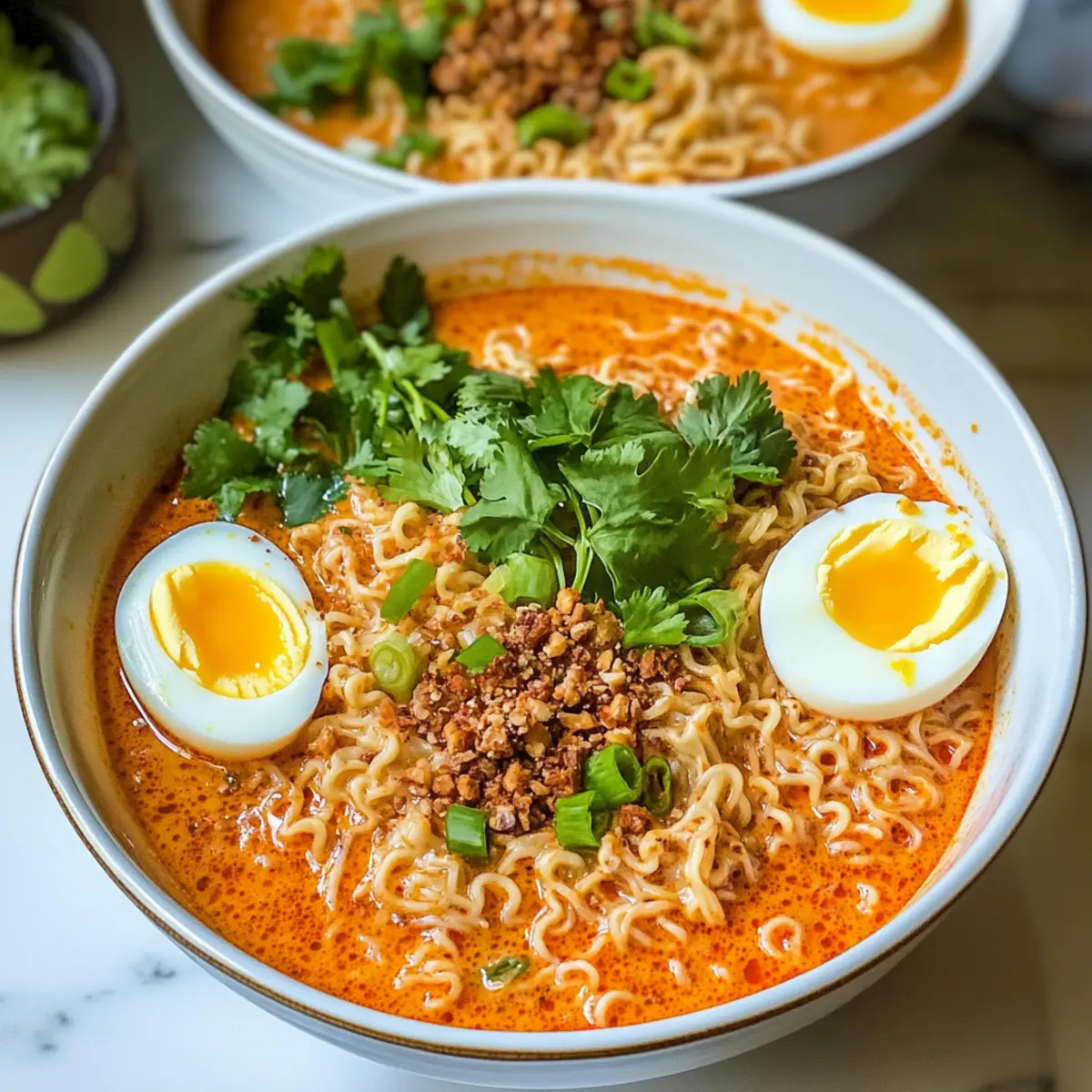 Schnelles Thai Kokosnuss-Curry Ramen für jeden Tag