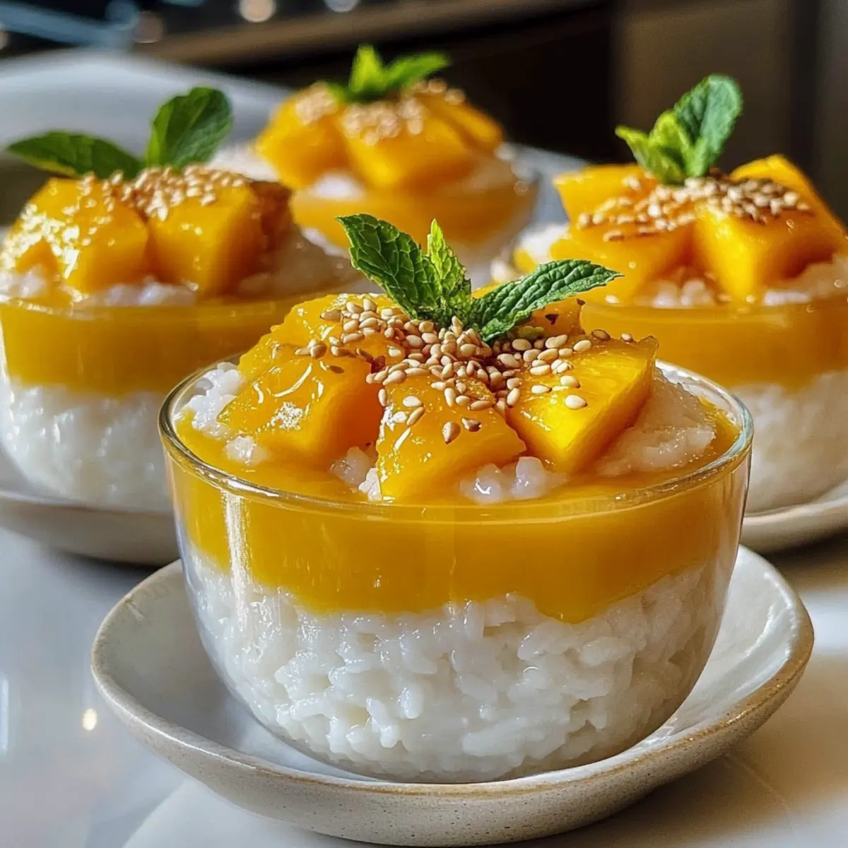 Thailändische Mango-Klebreis-Tassen ganz leicht gemacht