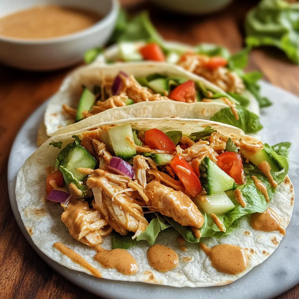 Thai Erdnuss-Hühnchen-Wraps in Minuten zubereiten