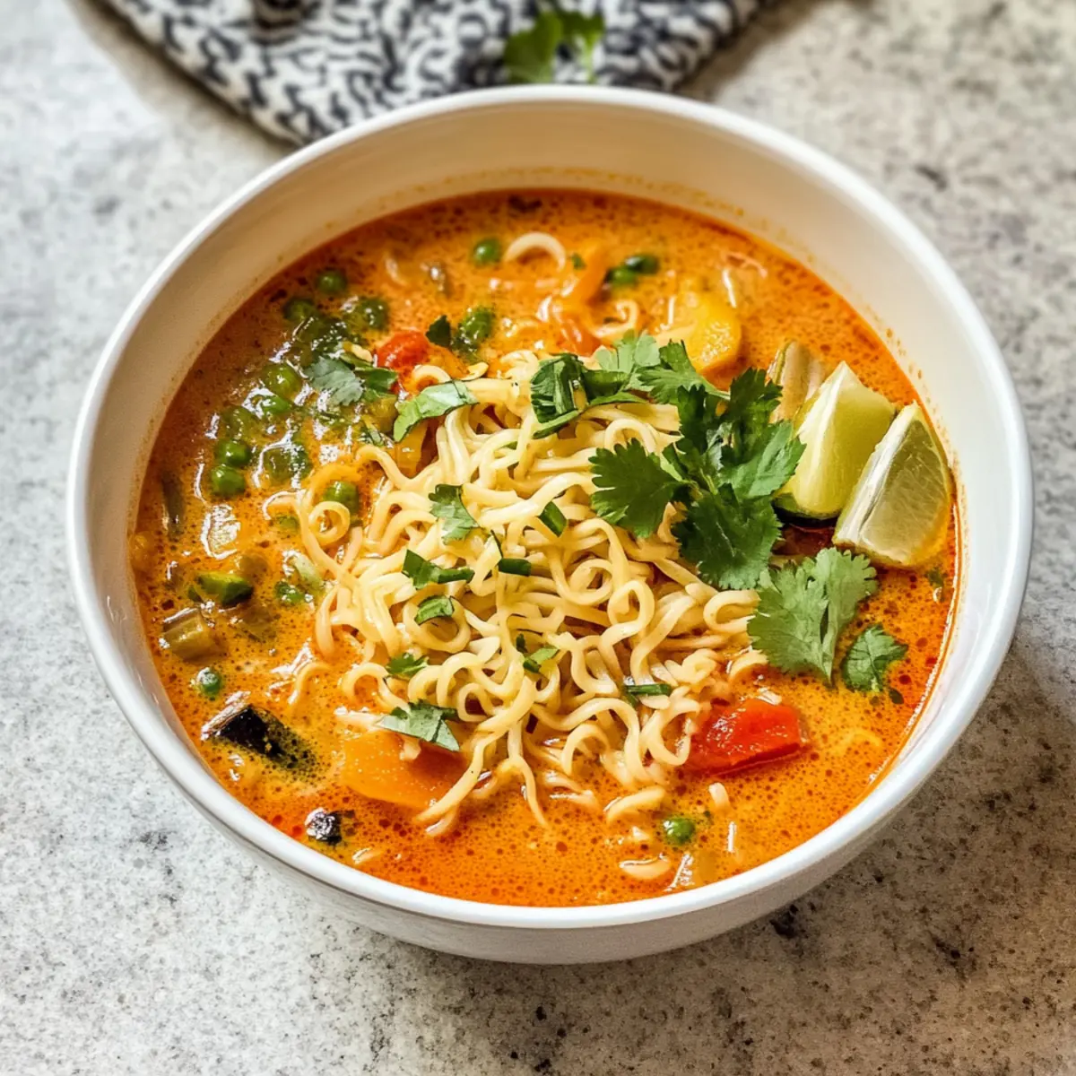 Thailändische rote Currynudelsuppe im Handumdrehen