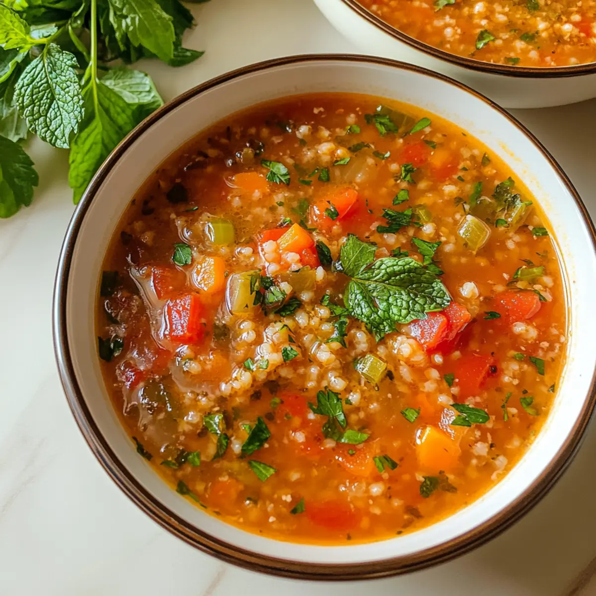 Herzhafte Bulgursuppe für kalte Tage