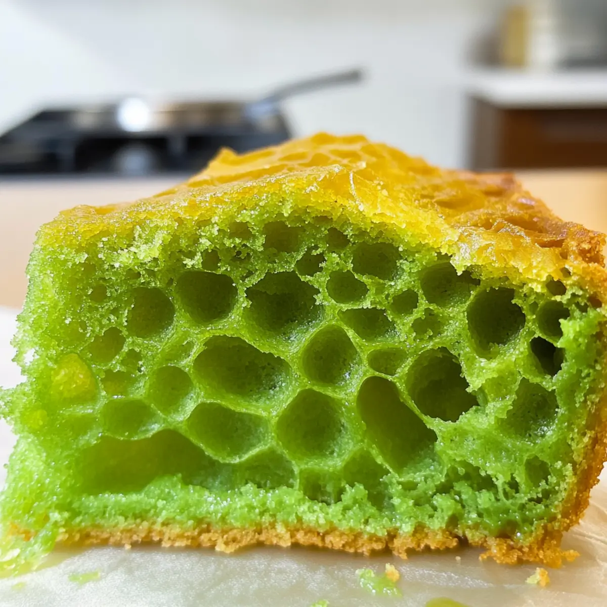 Vietnamesischer Gebackener Honigwaben Pandan Kuchen