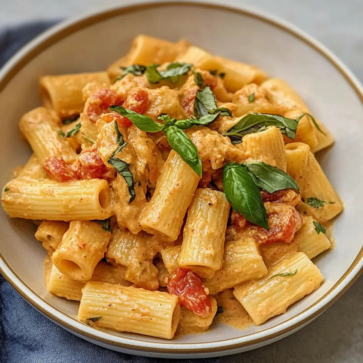 Gebackene Hummus-Pasta für schnelle Veggie-Fans