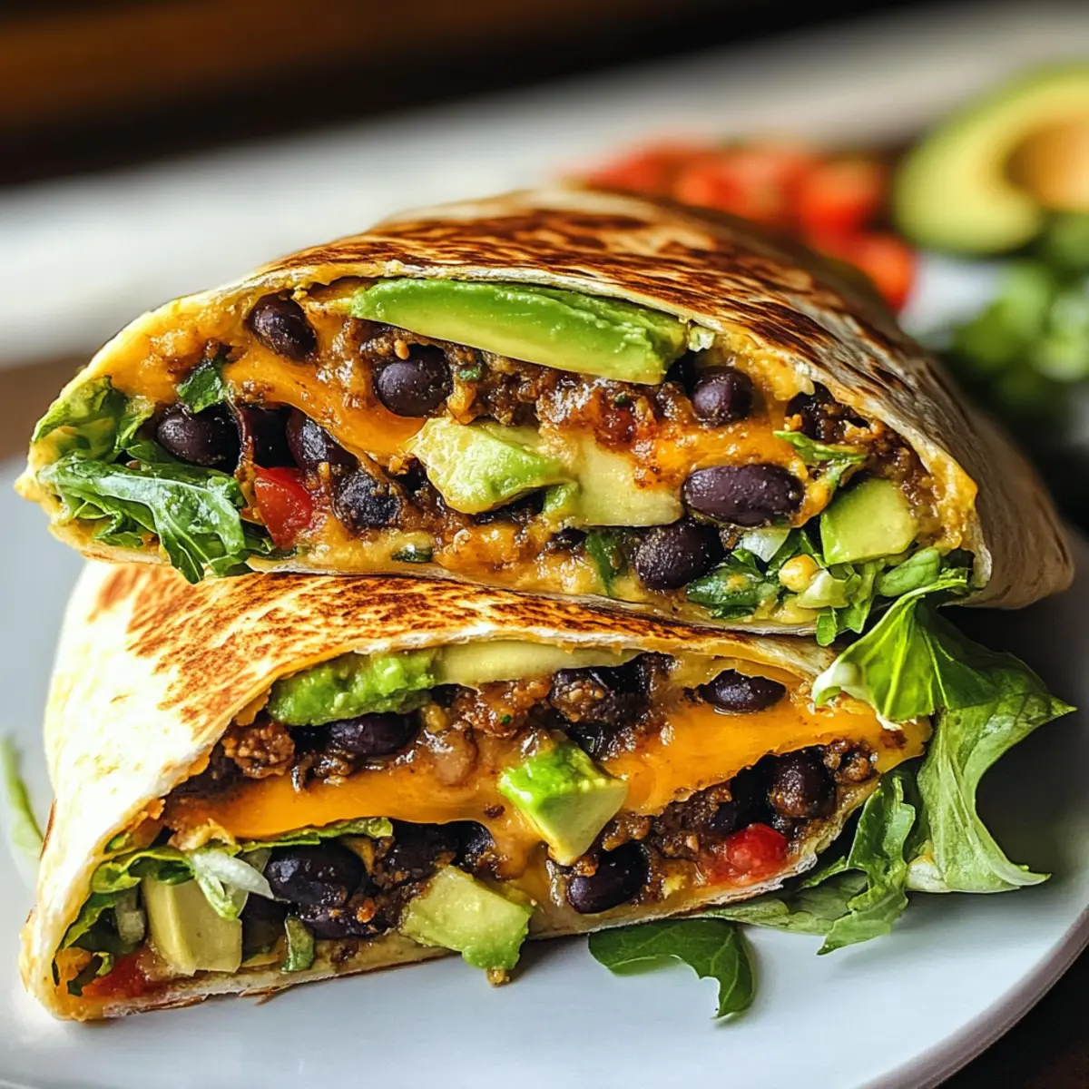 Schwarze Bohnen Crunch Wrap für jeden Anlass