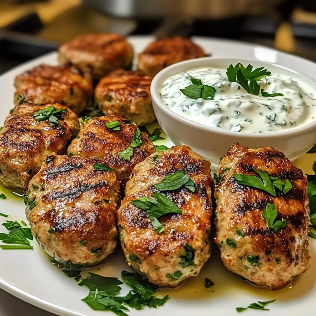 Hühnchen Kofta mit Knoblauch Joghurt Sauce leicht gemacht