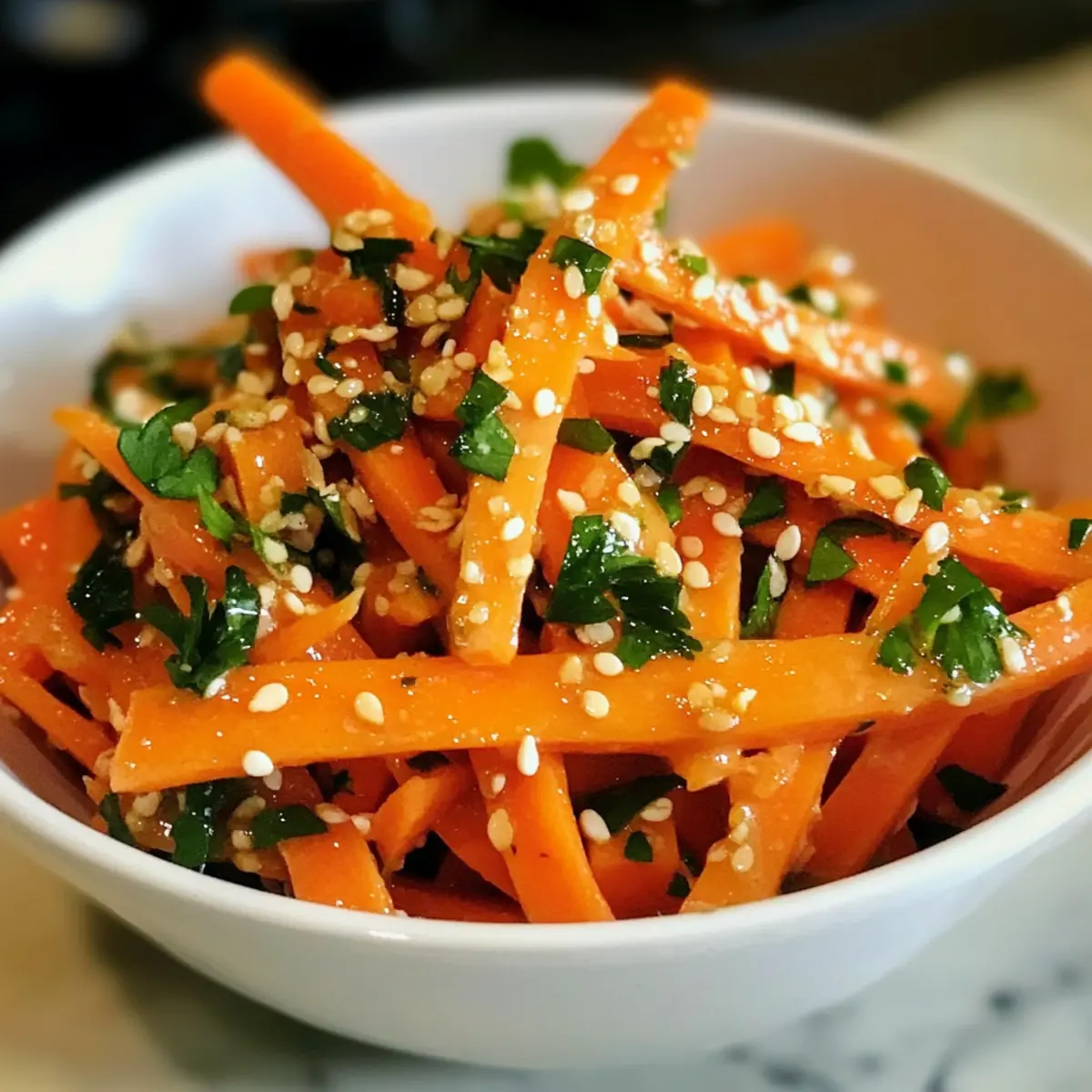 Karottensalat mit Ingwer-Sesam-Dressing: Gesund & Lecker