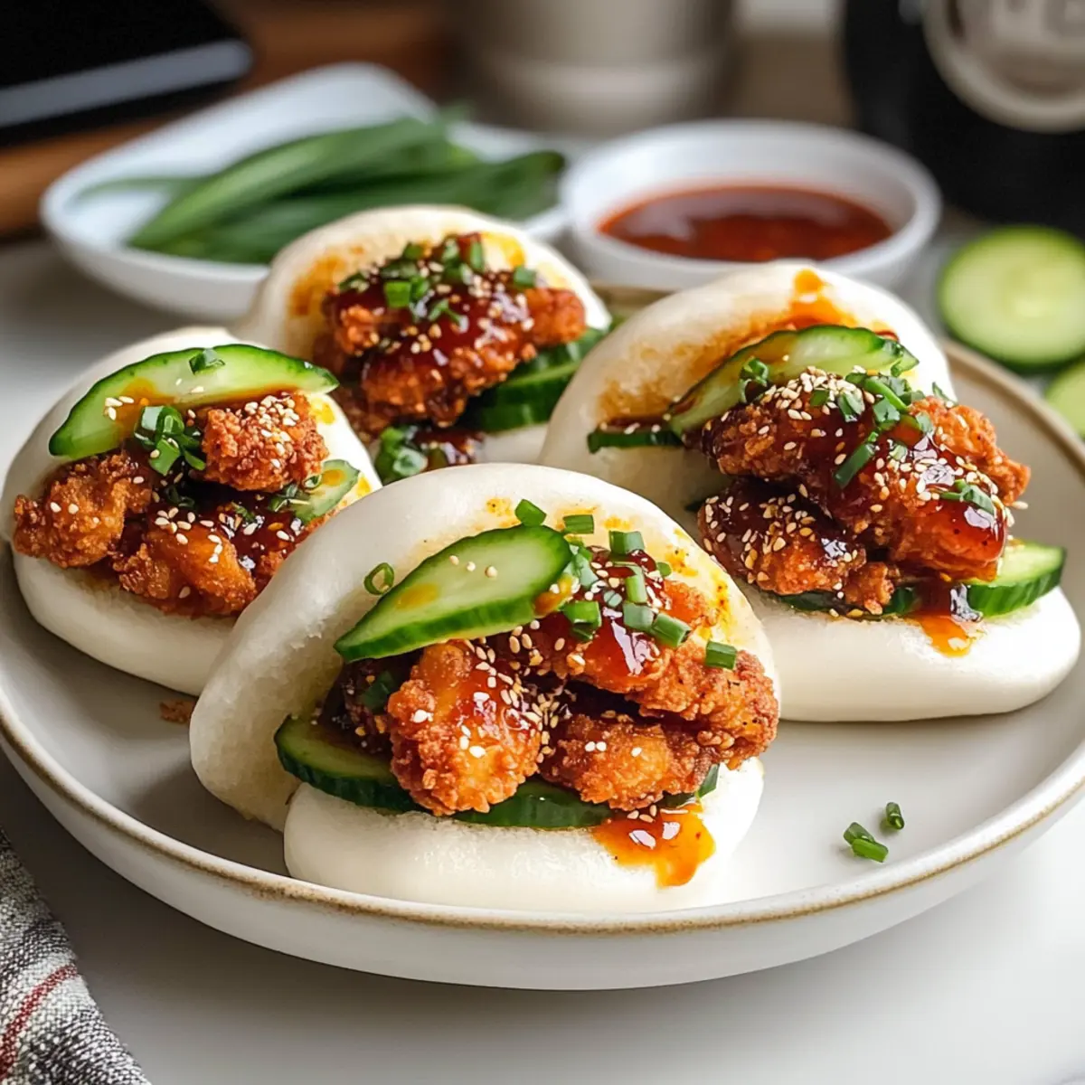 Koreanisches Fried Chicken Bao Brötchen selber machen