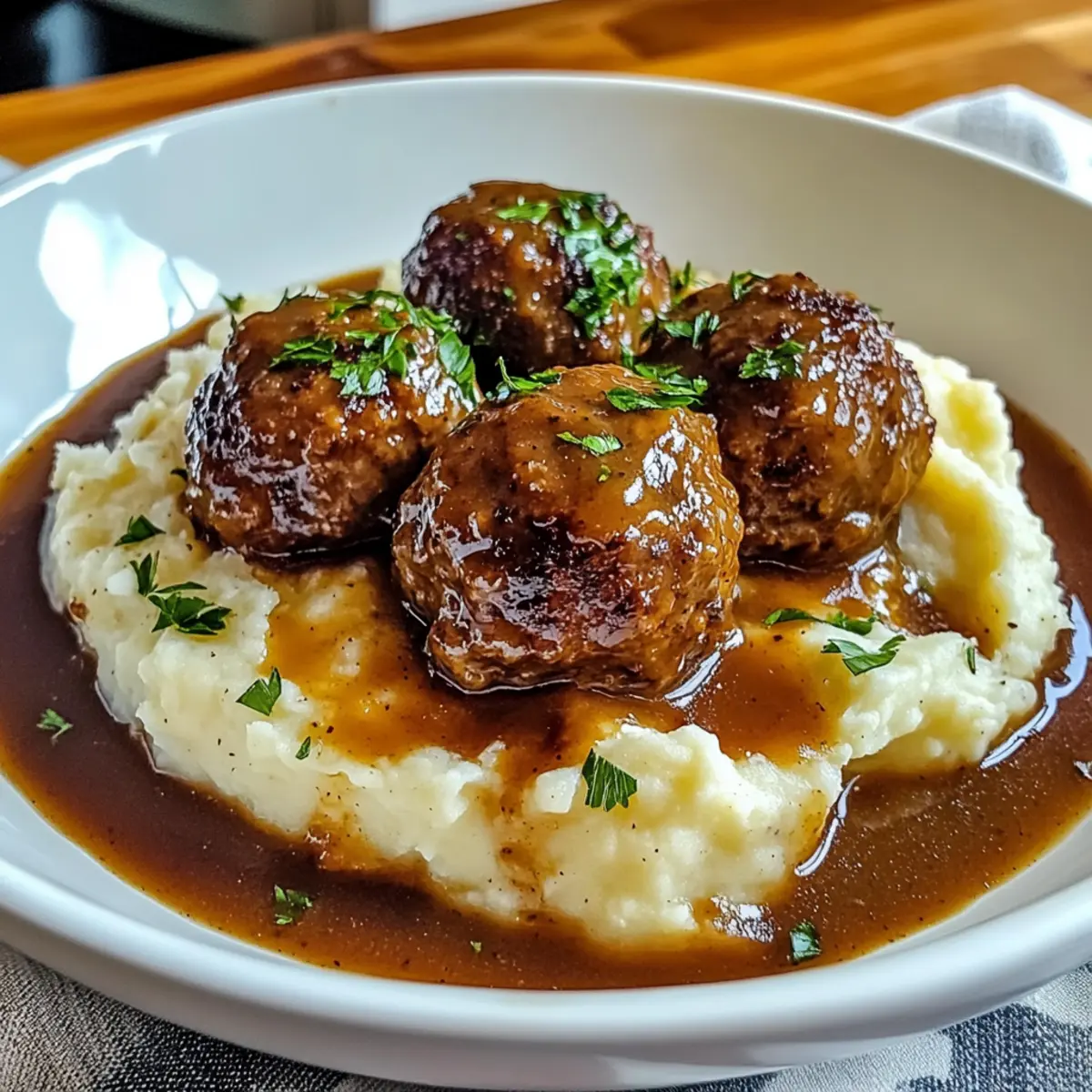 Salzburg Steak Fleischbällchen mit Kartoffelpüree