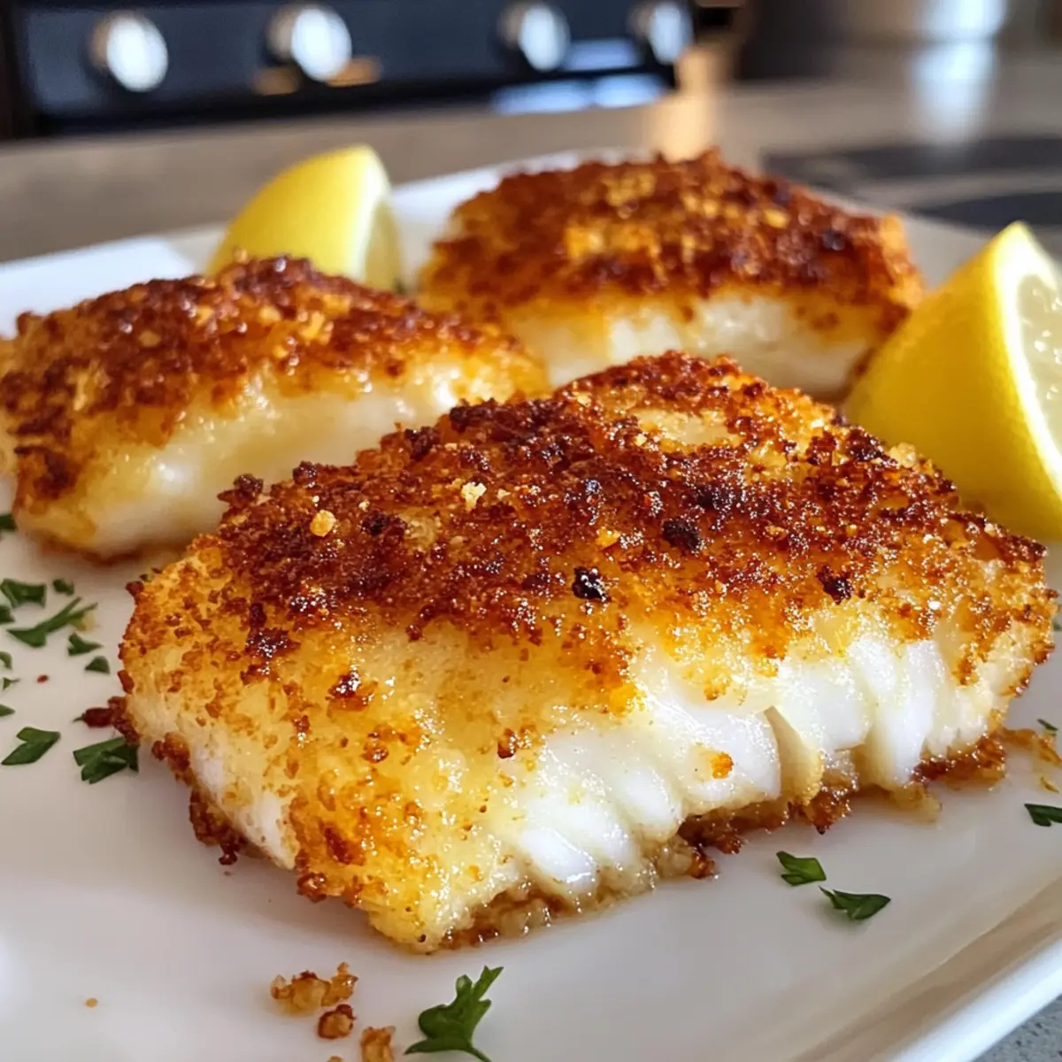 Luftfritteuse Parmesankruste Kabeljau für Zuhause