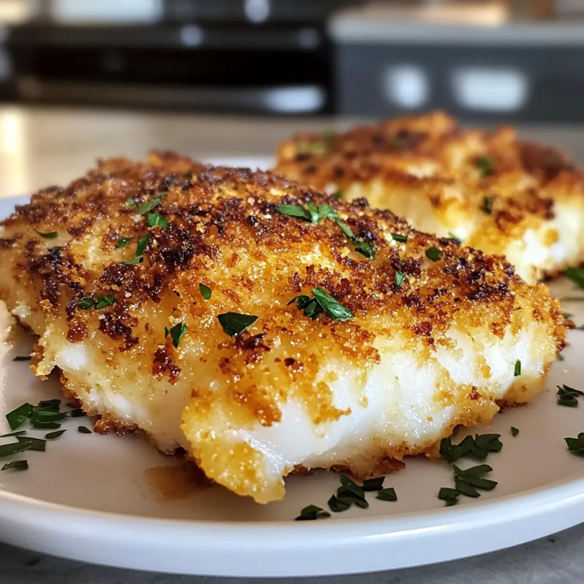 Luftfritteuse Parmesan Kruste Kabeljau Genuss