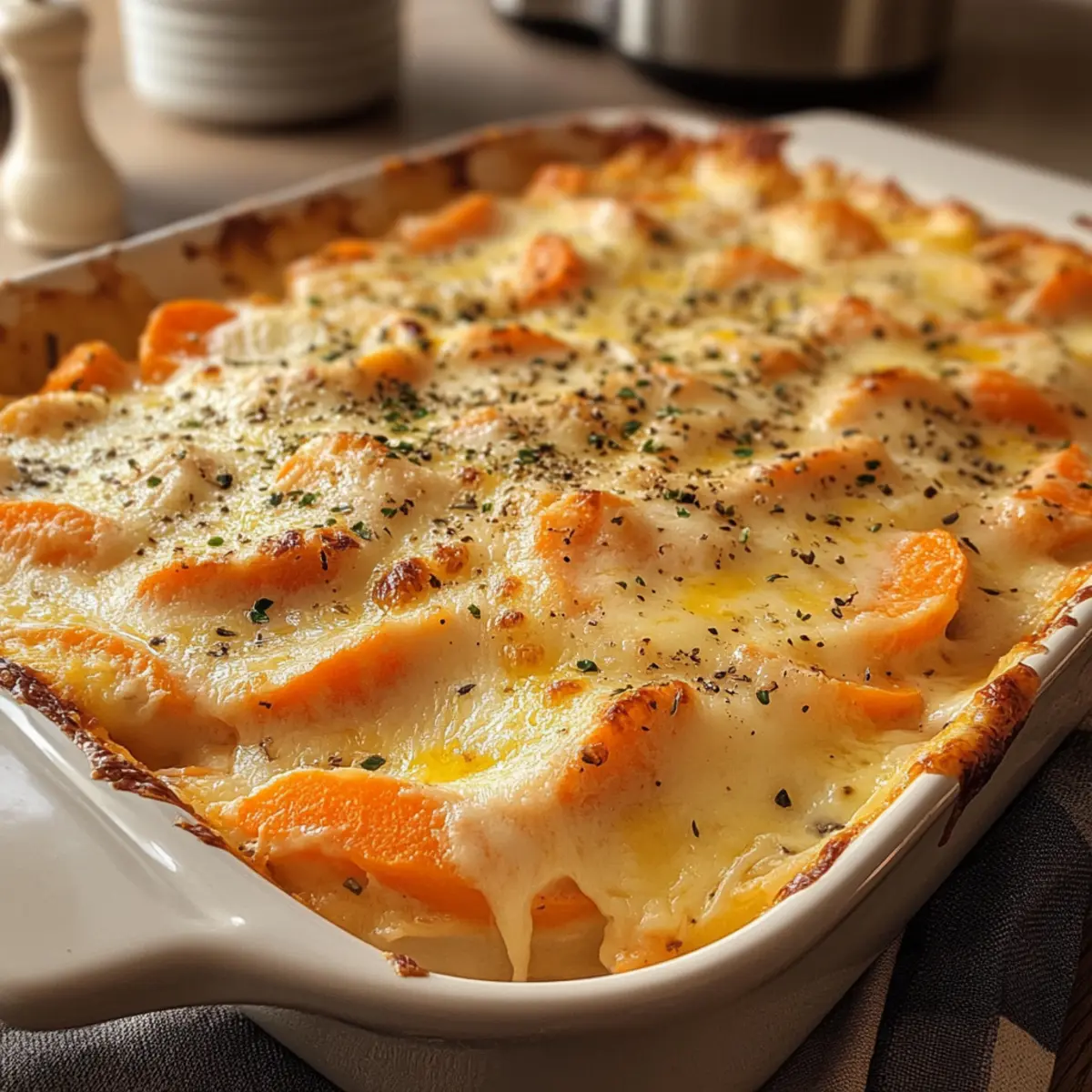 Käse Knoblauch Karotten Gratin für jeden Anlass