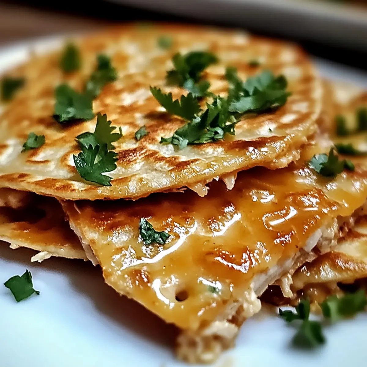 Käse-Honig-Hühnchen-Quesadillas mit Jalapeño-Creme