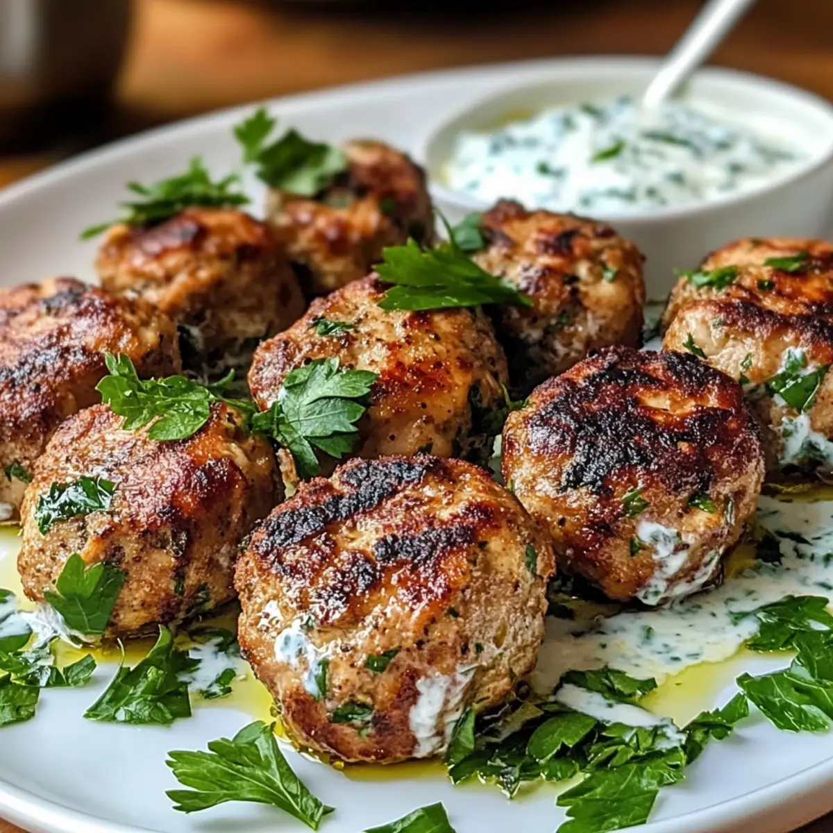 Hühnchen Kofta mit Knoblauch Joghurt Sauce in 30 Min.