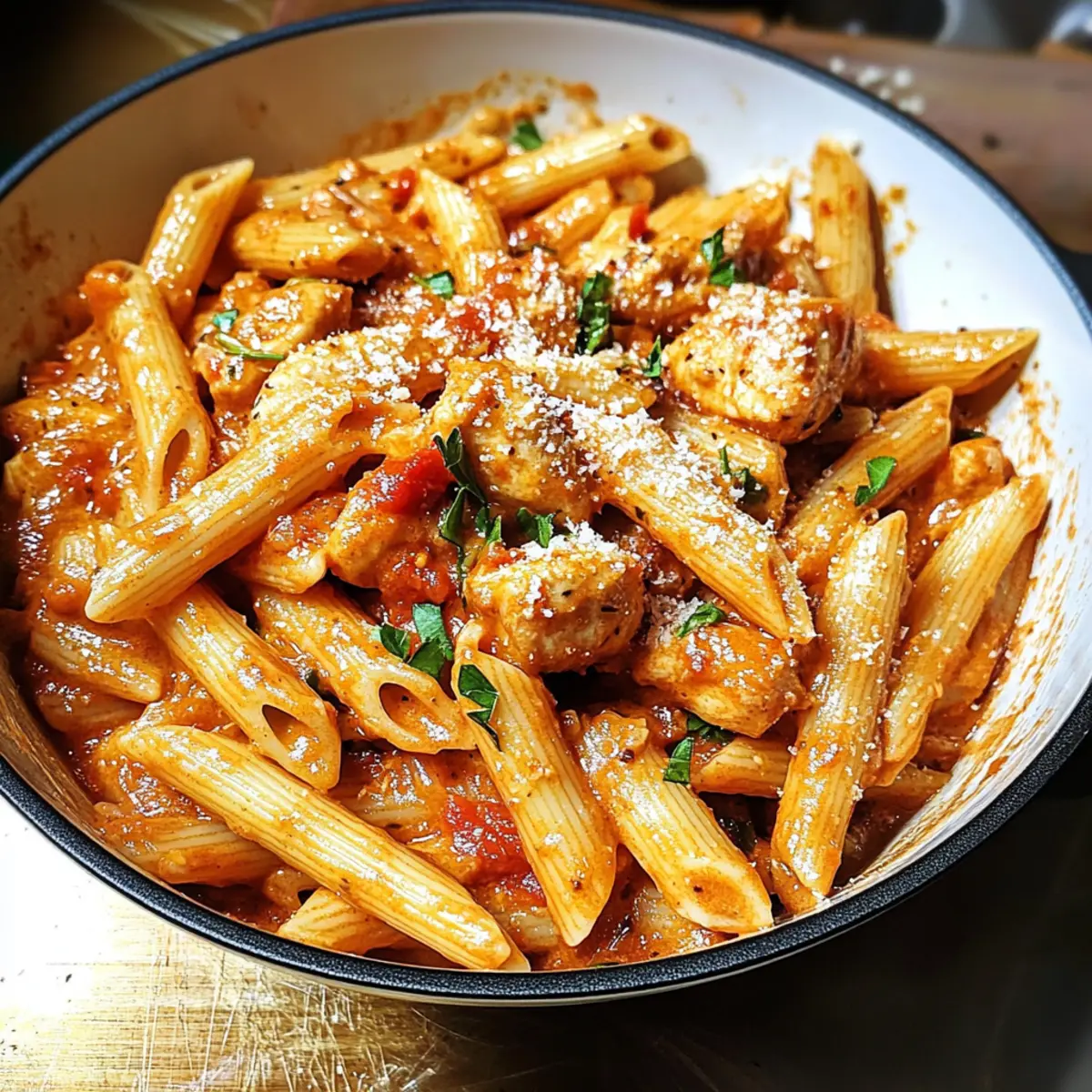 Cremige Hähnchen all’Arrabbiata für schnelles Kochen