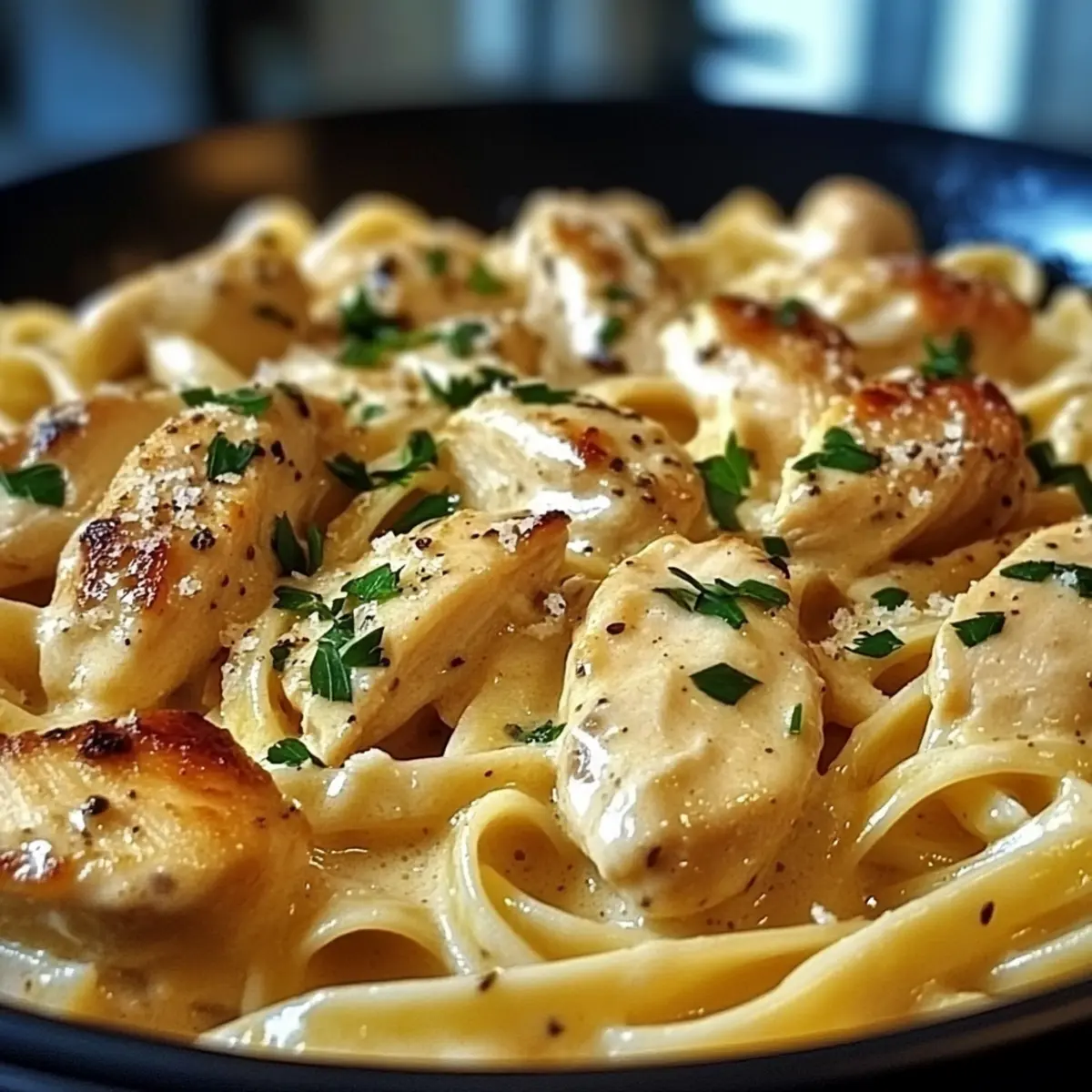 Cremige italienische Hähnchenpasta für jeden Abend