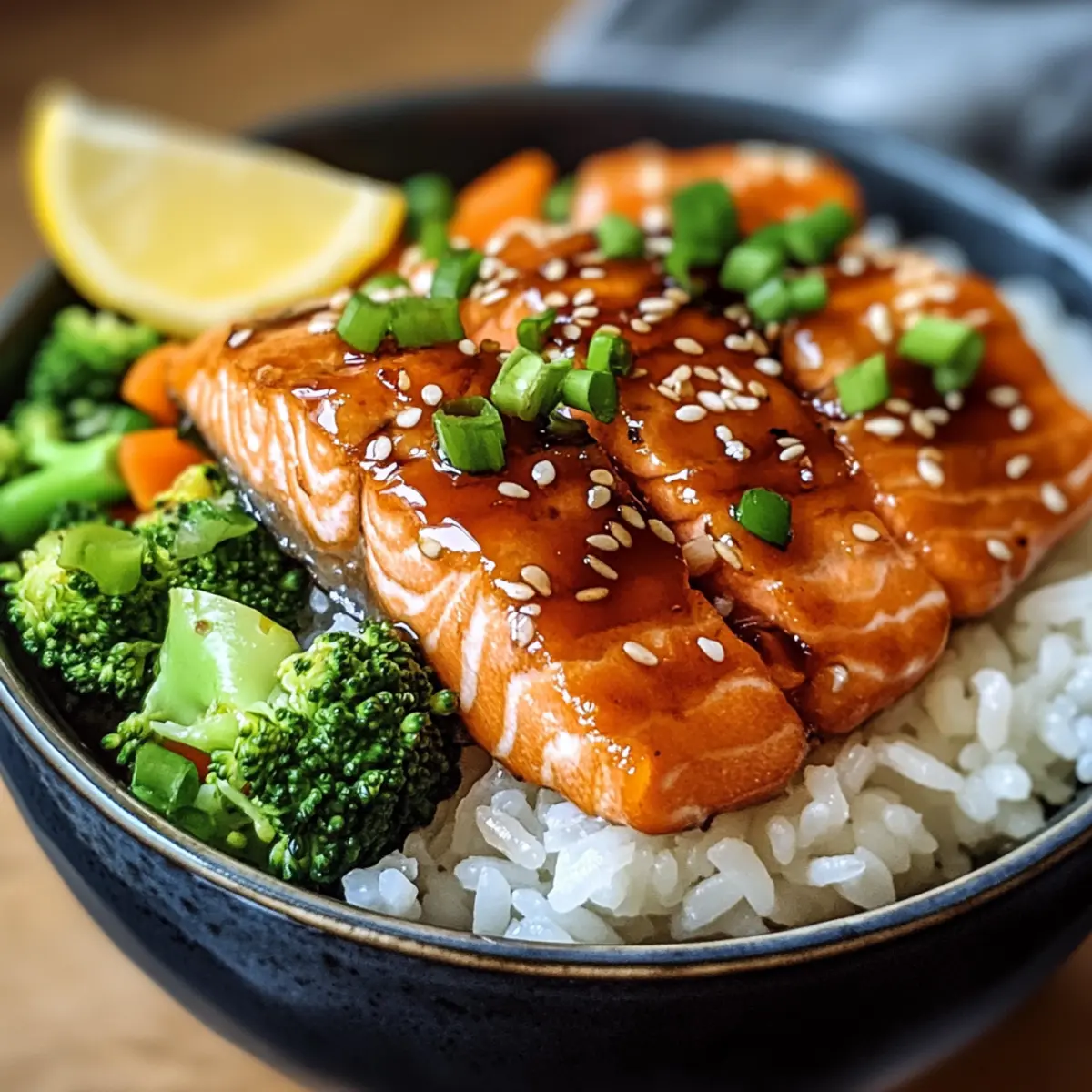 Knuspriger Lachs und Reis Schüssel für jede Gelegenheit