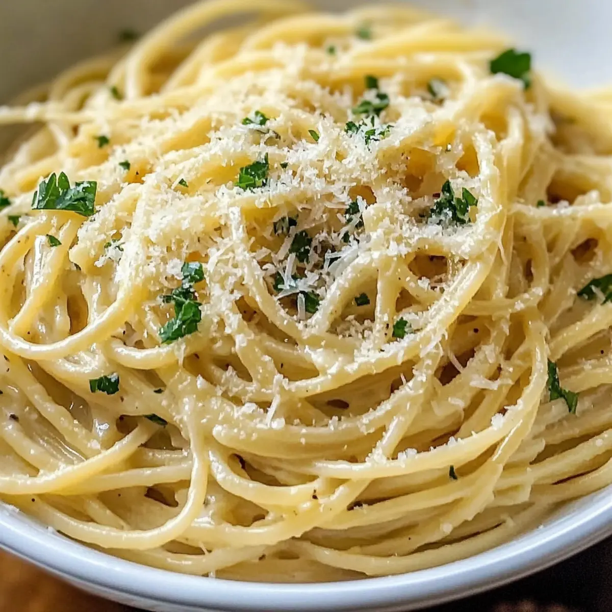 Knoblauch Parmesan Pasta in nur 20 Minuten