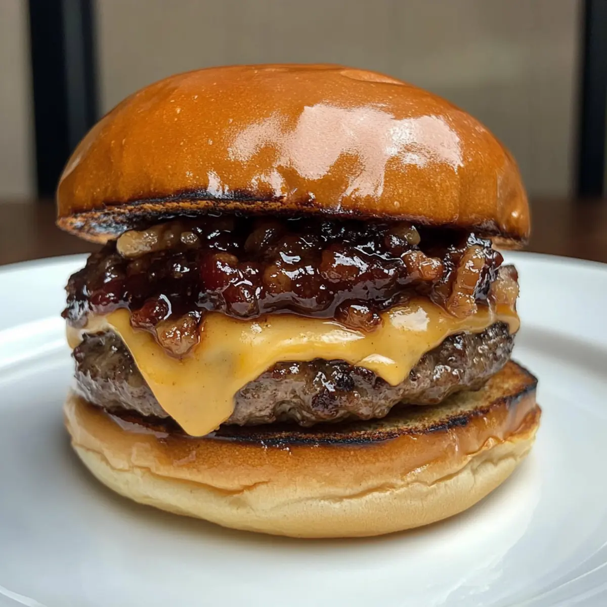 Erdnussbutter Speck Marmelade Burger Genuss