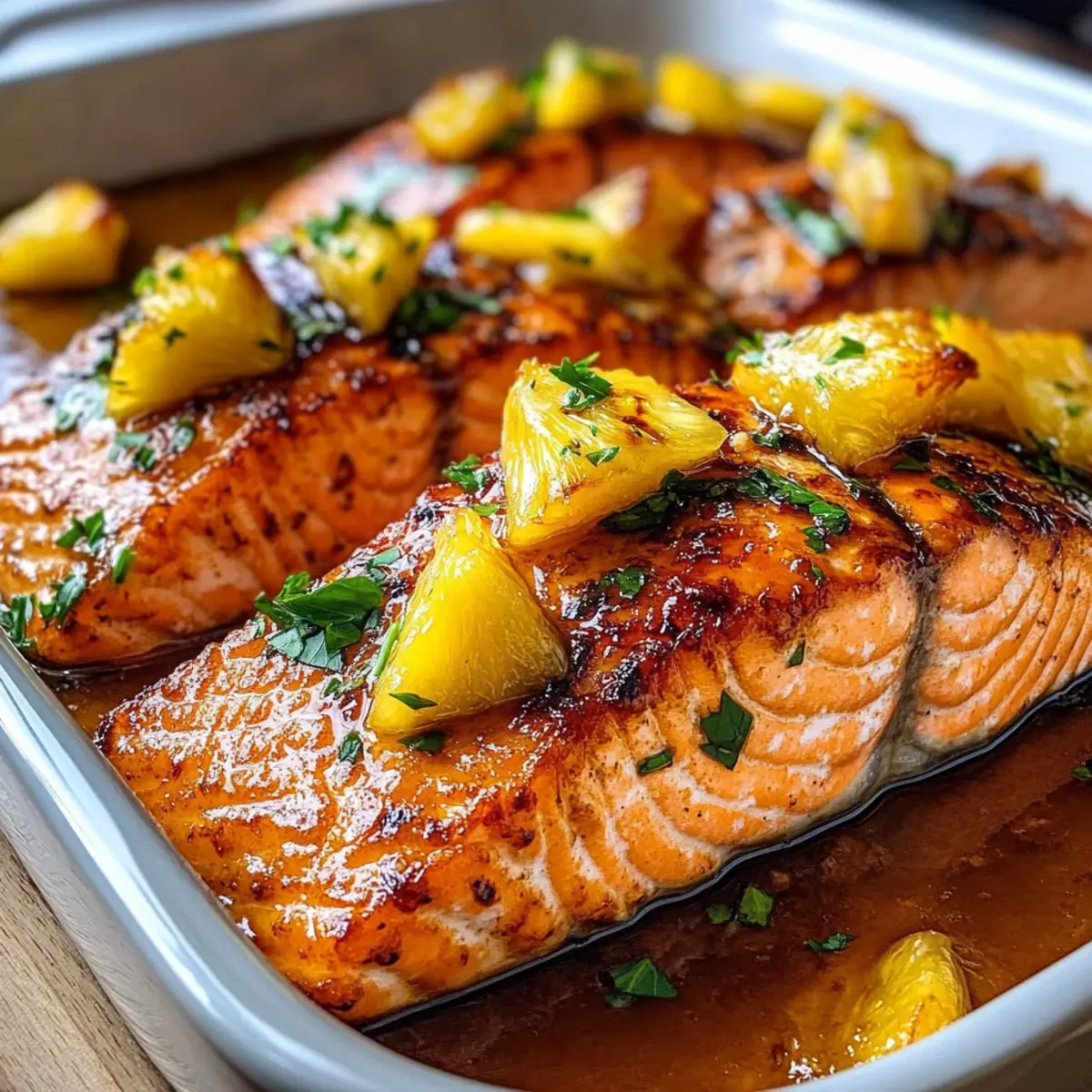 Ananas-Glasierte Lachs für tropischen Genuss