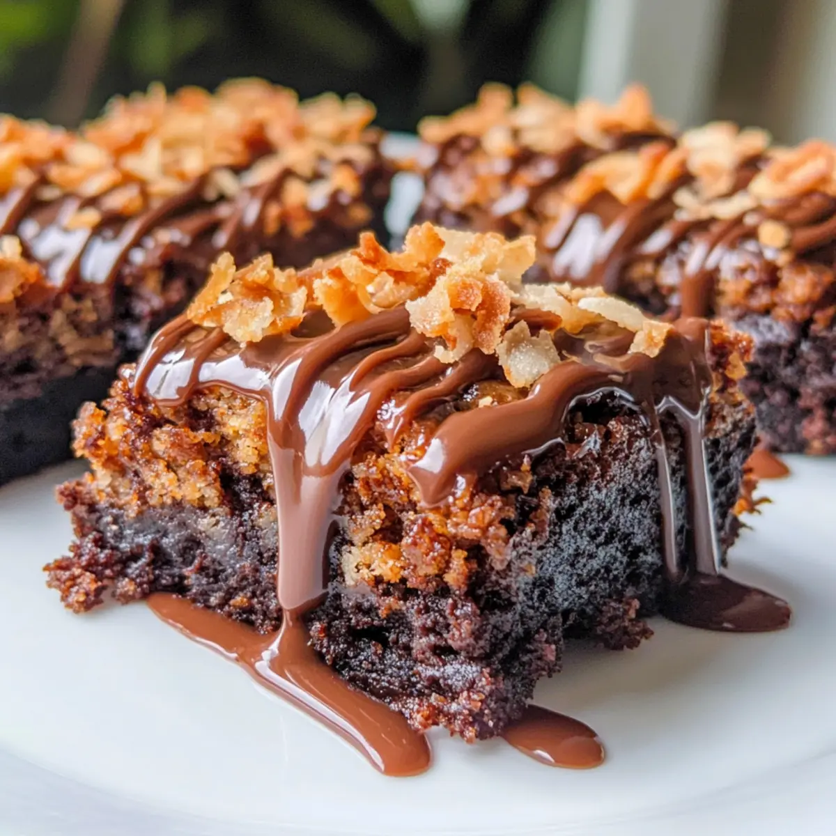 Samoa Brownies mit Schokolade und Kokosnuss