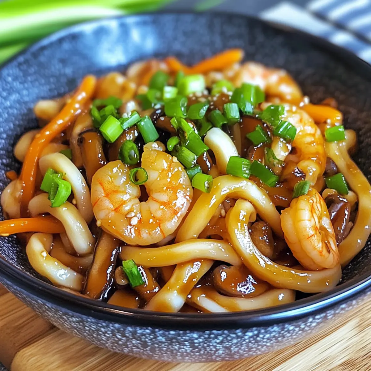 Yaki Udon mit Garnelen in 20 Minuten leicht gemacht